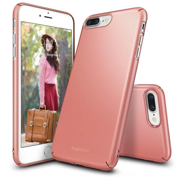 Ringke Slim iPhone 7/8 Plus ile Uyumlu KIlıf Rose Gold İnce Şık Tasarım ürün görseli 1