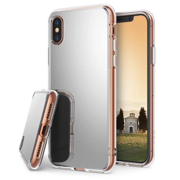 Ringke Mirror Fusion iPhone X ile Uyumlu Aynalı Kılıf Silver ürün görseli 1