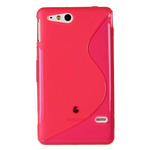 Xperia Go ile Uyumlu S Desenli Şeffaf Silikon Kılıf Pembe Renk ürün görseli 1