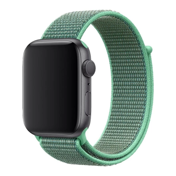 Apple Watch ile Uyumlu 38-40 Kumaş Kayış Su Yeşili ürün görseli 1