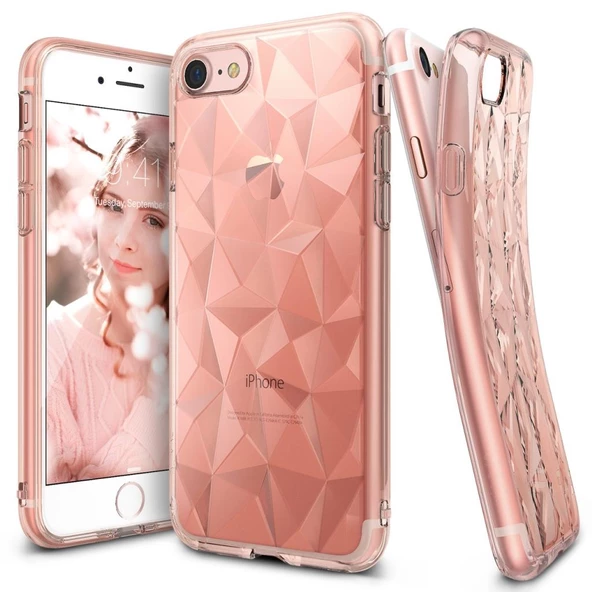 Ringke Air Prism 3D Elmas Yansıması iPhone 7 ile Uyumlu KIlıf Rose Gold ürün görseli 1