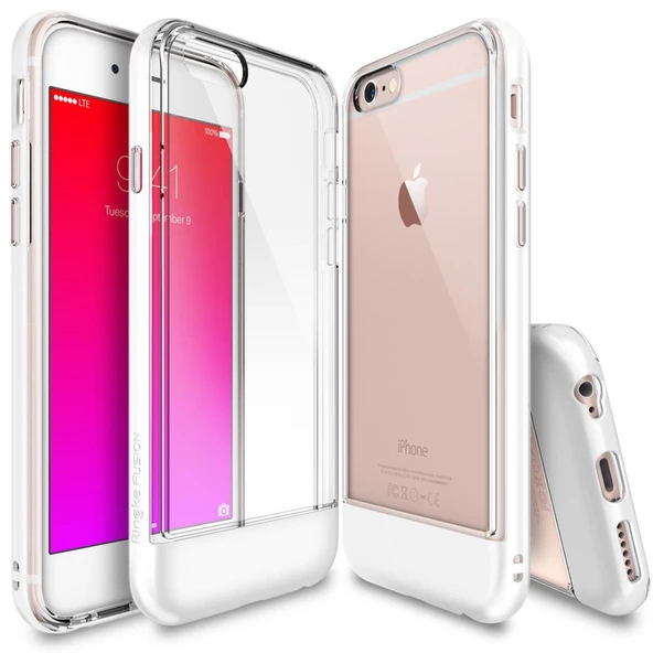 Ringke Frame iPhone 6s/ 6 ile Uyumlu Çerçeveli Bumper Kılıf Pearl White ürün görseli 1