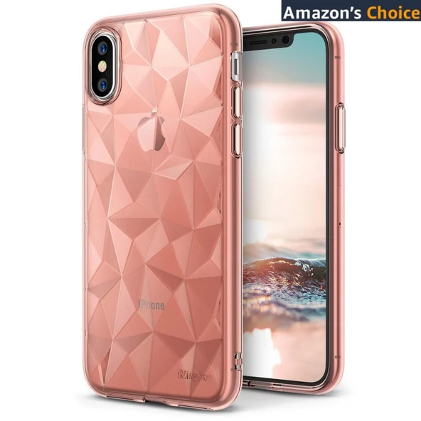 Ringke Air Prism 3D Elmas Yansıması iPhone X ile Uyumlu KIlıf Rose Gold ürün görseli 1