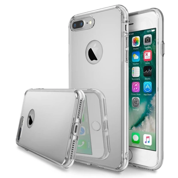 Ringke Mirror Fusion İphone 7 Plus ile Uyumlu Aynalı Kılıf Silver ürün görseli 1