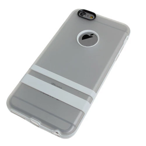 iPhone 6S Plus/6 Plus ile Uyumlu Kılıf Çerçeveli Silikon Beyaz ürün görseli 1