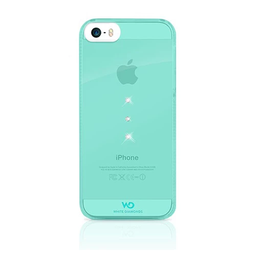 White Diamonds iPhone SE/5S/5 ile Uyumlu Swarovski Trinity Desenli Kılıf Turkuaz (Out) ürün görseli 1
