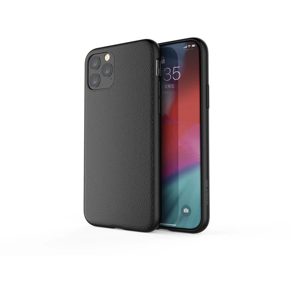 iPhone 11 Pro ile Uyumlu X-Doria Dash Air Serisi Gerçek Deri Kılıf Siyah ürün görseli 1