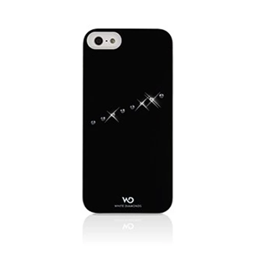 White Diamonds iPhone SE/5S/5 ile Uyumlu Swarovski Sash Desenli Kılıf Siyah (Out) ürün görseli 1