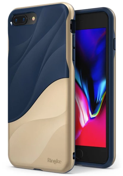 Ringke Wave iPhone 7/8 Plus ile Uyumlu KIlıf Marina Gold Tam Koruma PC&TPU Ergomomik İnce Tasarım ürün görseli 1