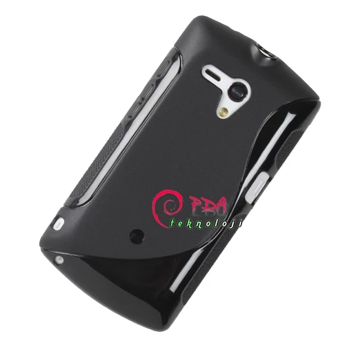 Xperia Neo L ile Uyumlu S Desenli Şeffaf Silikon Kılıf Siyah Renk ürün görseli 1