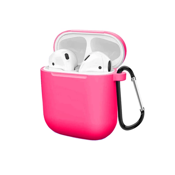 AirPods ile Uyumlu Düz Silikon Kılıf Pembe ürün görseli 1