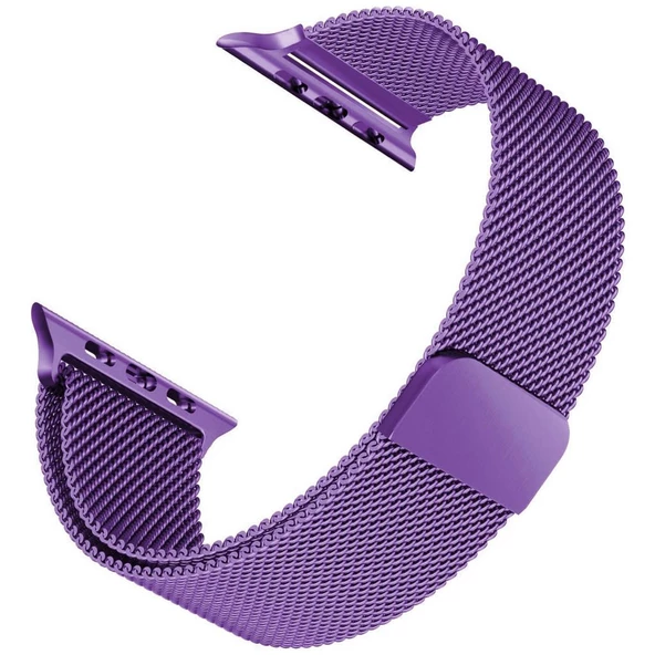 Apple Watch ile Uyumlu 42-44mm Metal Kordon Koyu Mor ürün görseli 1
