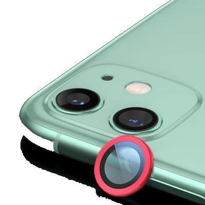 iPhone 11 ile Uyumlu Uyumlu Temperli Cam Kamera Koruyucu Kırmızı ürün görseli 1