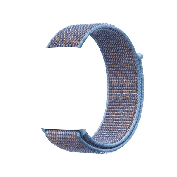 Apple Watch ile Uyumlu 42-44mm Kumaş Kayış Mavi/Mor ürün görseli 1
