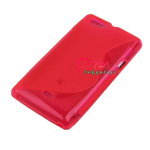 Xperia Miro ile Uyumlu Şeffaf Silikon Kılıf Pembe Renk ürün görseli 1