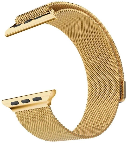 Apple Watch ile Uyumlu 42-44mm Metal Kordon Gold ürün görseli 1