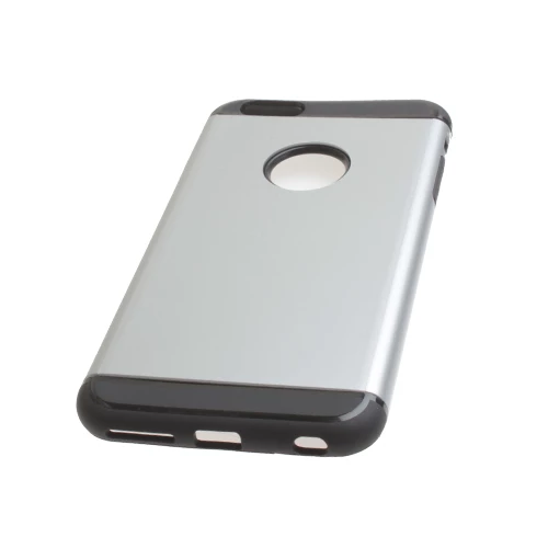 iPhone 6S Plus/6 Plus ile Uyumlu Double Hard Koruma Kılıfı Light Silver - Resim 2