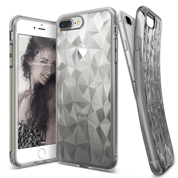 Ringke Air Prism 3D Elmas Yansıması iPhone 7/8 Plus ile Uyumlu KIlıf Smoke Black ürün görseli 1