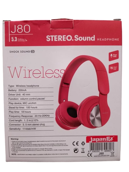 JAPANEX BLUETOUHT KULAKLIK J80 - Resim 2