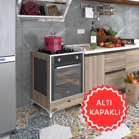 Kenzlife ankastre modülü kabini altın3 crd fırın ocak dolabı kapaklı ayaklı ürün görseli 1