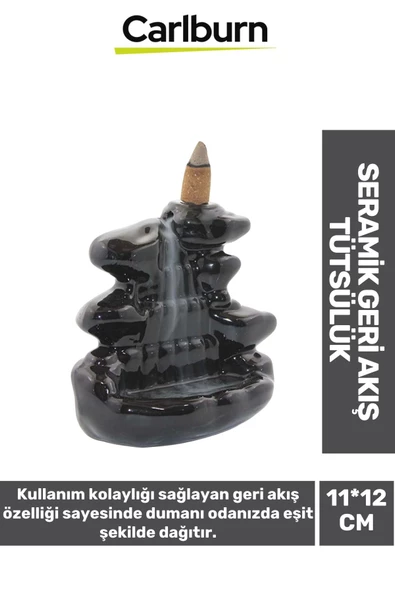 Özel Üretim Dekoratif İthal Parlak Şelale Seramik Geri Akış Tütsülük & Oda Kokusu Biblo 11*12 Cm ürün görseli 1