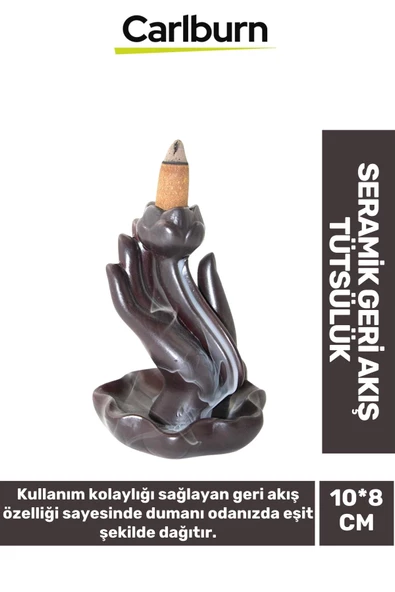 Özel Üretim Dekoratif İthal Parlak Şelale Seramik Geri Akış Tütsülük & Oda Kokusu Biblo 10*8 Cm ürün görseli 1