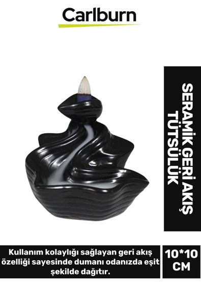 Özel Üretim Dekoratif İthal Parlak Şelale Seramik Geri Akış Tütsülük & Oda Kokusu Biblo 10*10 Cm ürün görseli 1