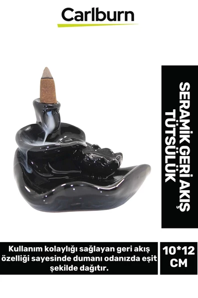 Özel Üretim Dekoratif İthal Parlak Şelale Seramik Geri Akış Tütsülük & Oda Kokusu Biblo 10*12 Cm ürün görseli 1