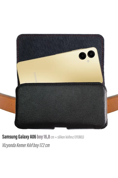 Samsung Galaxy A06 Kemer Kılıfı Kapaklı Bel Çanta Kemer Kılıf ürün görseli 1