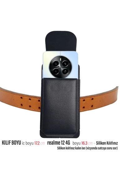 realme 12 4G Kemer Kılıf Kapaklı Bel Kemer Kılıfı ürün görseli 1