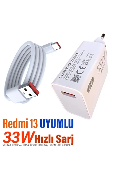 Redmi 13 Şarj Aleti 33W HIZLI Şarj ve Kablosu ürün görseli 1