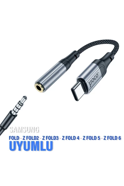 Samsung Fold ZFold2 ZFold3 ZFold4 ZFold5 ZFold 6 3.5mm Type-C Jack Çevirici Kulaklık Dönüştürücü ürün görseli 1