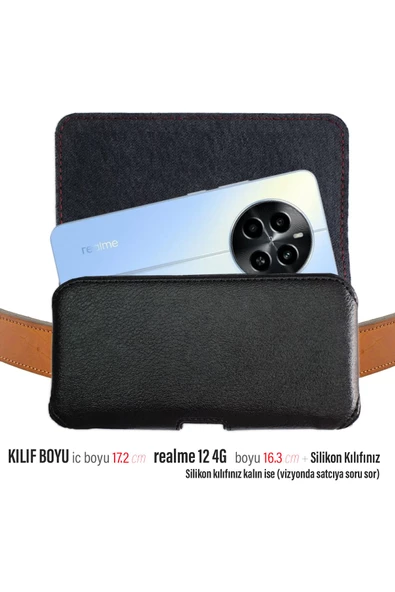 realme 12 4G Kemer Kılıf Kapaklı Bel Kemer Kılıfı ürün görseli 1