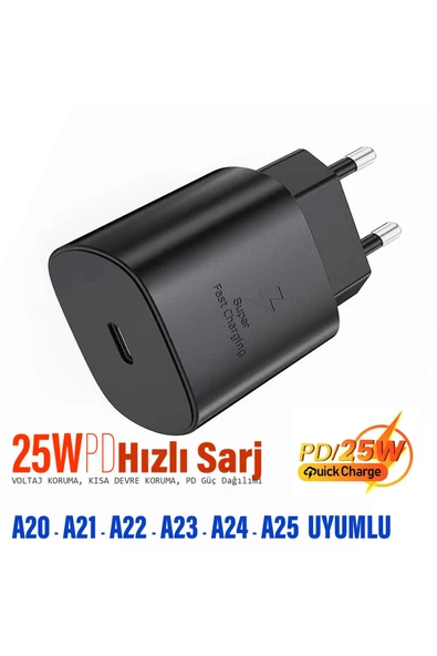 Samsung A24 Uyumlu Şarj Aleti Type-C 25W HIZLI - Başlık ürün görseli 1