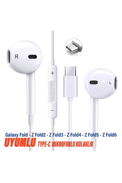 Samsung Fold - Z Fold2 - Z Fold3 - Z Fold4 - Z Fold5 - Z Fold6 Uyumlu Type-C Mikrofonlu Kulaklık ürün görseli 1