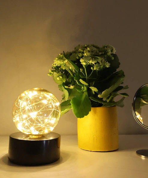 Siyah Ambiyans Led Masa Lambası USB Şarjlı ürün görseli 1