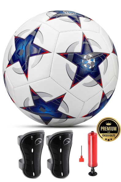 3lü Set Futbol Topu Tekmelik Şampiyonlar Ligi Pompalı Sert Zemin Halı Saha Futbol Topu Mavi No:5 ürün görseli 1
