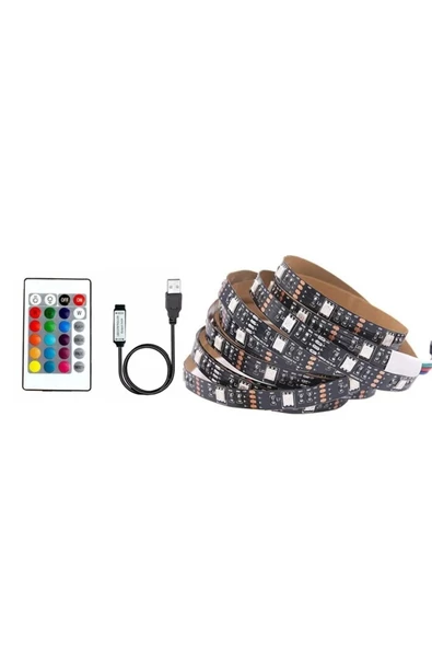 Uzaktan Kumandalı RGB LED Şerit Işık 16 Renk Seçeneği 5 Metre Uzunluk Enerji Verimliliği ürün görseli 1