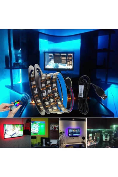 5M RGB LED Şerit Işık – Müzik ve Ses Senkronizasyonu,Bluetooth, Telefon Kontrolü, Zamanlayıcı ürün görseli 1