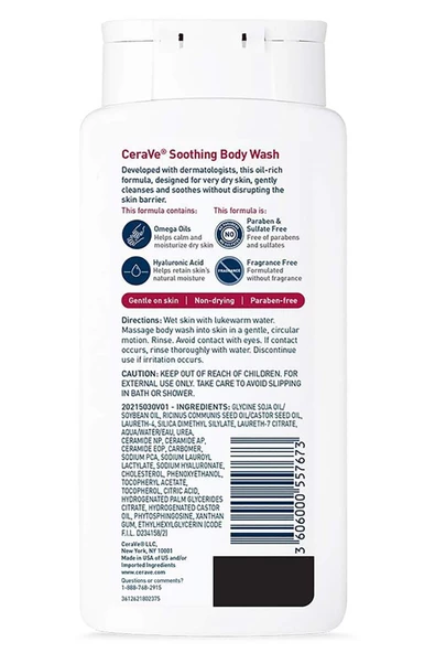 CeraVe Yatıştırıcı Duş Jeli 296ML - Resim 2