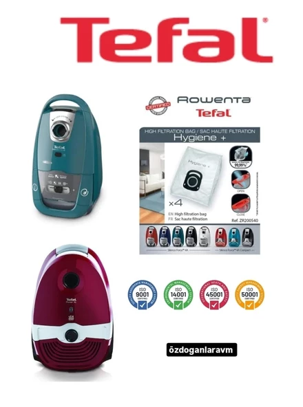 Tefal Süpürge Bez Toz Torbası 4lü Motor Filitreli Kutulu ürün görseli 1