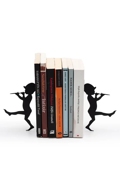 Zurnalı Adam Figürlü Metal Kitap Tutucu Siyah Kitap Desteği ürün görseli 1