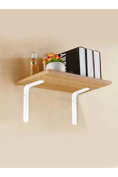 SPRENDA  Raf Altı Ayak Raf Tutucu L Demir 23 X 28 Cm Beyaz Montaj Aparatı (2 Adet) ürün görseli 1