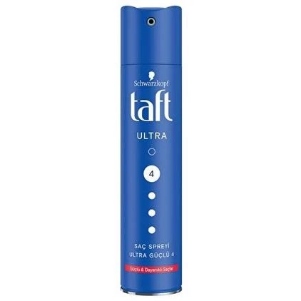 Taft Saç Spreyi 4-Ultra Güçlü 250ml Güçlü Dayanıklı ürün görseli 1