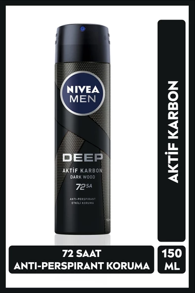 Nivea Men Deep Dimension Erkek Sprey Deodorant 150 ML ürün görseli 1