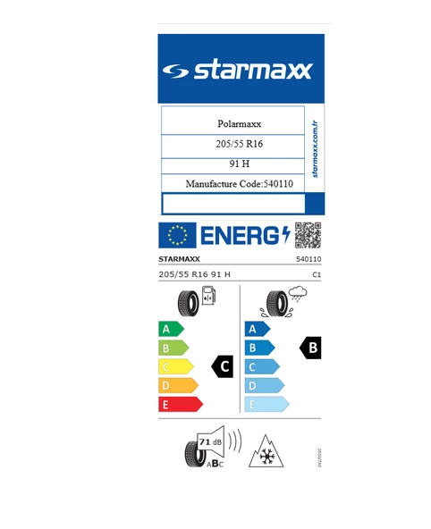 Starmaxx 205/55 R16 TL 91H Polarmaxx Oto Kış Lastiği (Üretim Yılı:2024) ürün görseli 1