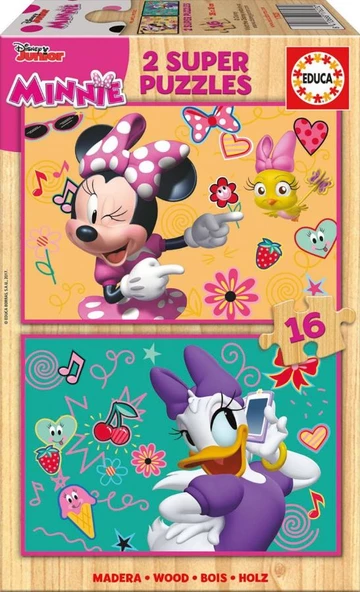 Educa 2x16 Parça Minnie Happy Helpers Ahşap Puzzle ürün görseli 1
