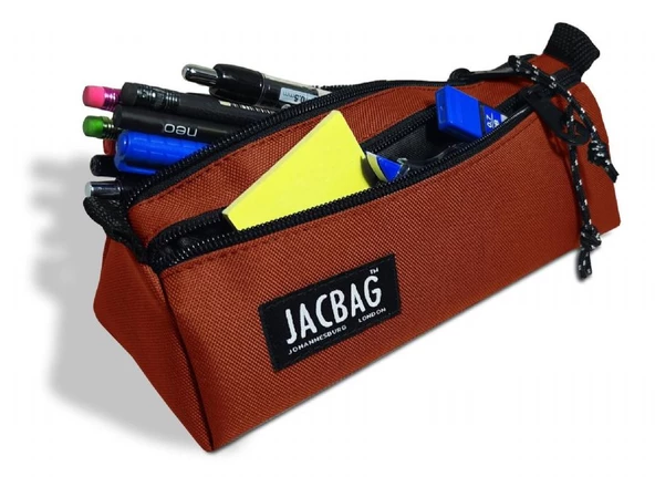 Jacbag Dual Prime İki Bölmeli Üçgen Kiremit Kız Çocuk Kalem Çantası ürün görseli 1
