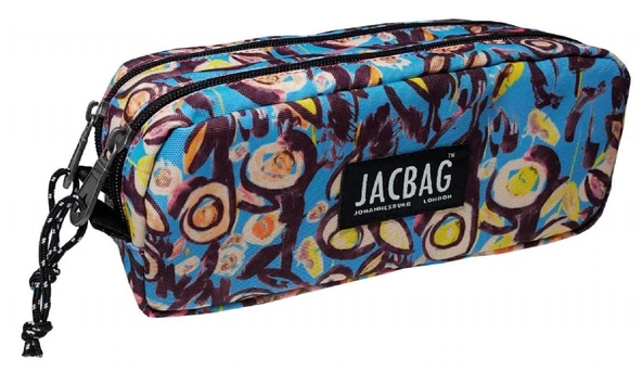 Jacbag Pastel Çiçekli İki Gözlü Okul Kalem Çantası - Kız Çocuk ürün görseli 1
