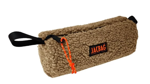 Jacbag Teddy Silindir Peluş Kız Çocuk Kalem Çantası Bej - Turuncu ürün görseli 1